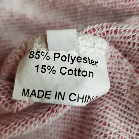 Crew Neck French Terry Raglan Sleeve Pullover Red - Picture 7 of 7